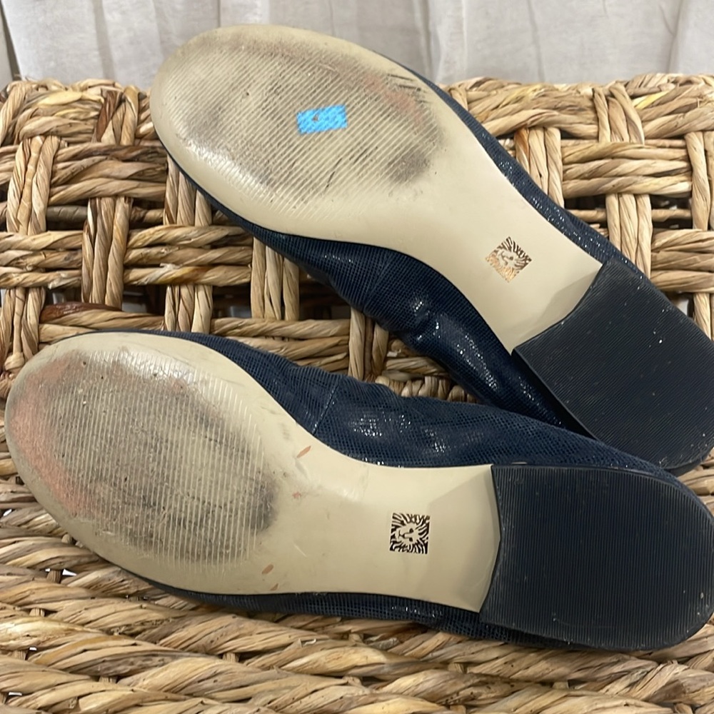 Navy Beaded Flats Shoes Size 8.5 M - Picture 8 of 9